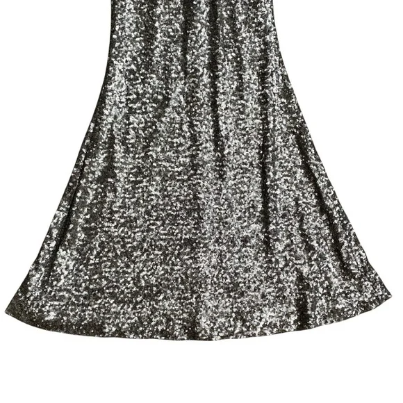 Dress the Population Harper Gown XS Silver Sequin Mermaid Formal Evening Dress - Picture 7 of 16